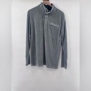 FREEFLY  Men’s Bamboo Polar Fleece Snap Pullover in Gray Size Medium
